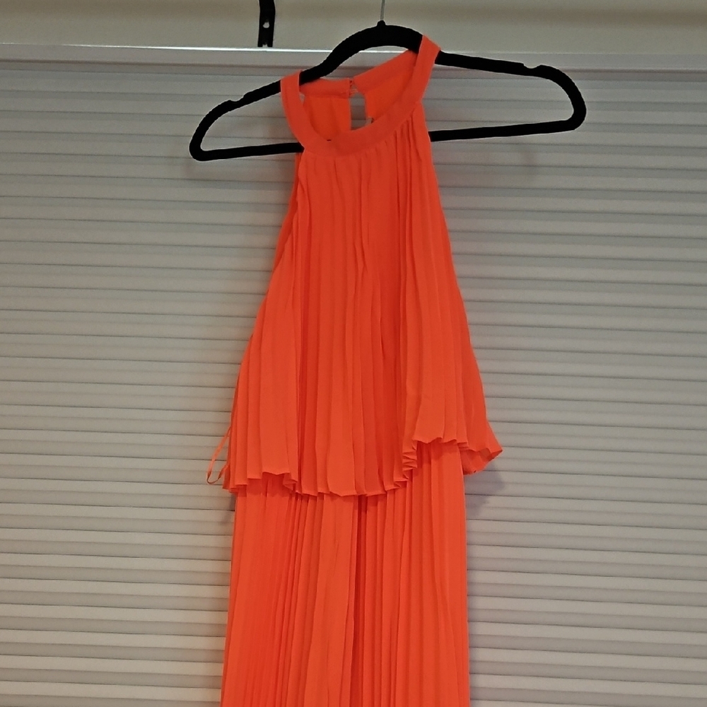 Skies Are Blue Orange Halter Dress